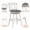 2 Pieces 29 Inches Swivel Counter Height Barstool Set with Rubber Wood Legs